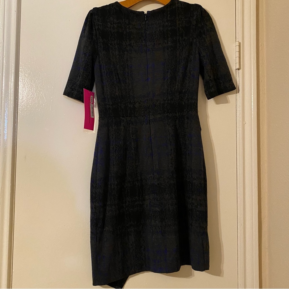 Betsey Johnson NWT Plaid Sheath Dress Blue Gray Short Sleeve size 6 - Picture 5 of 5